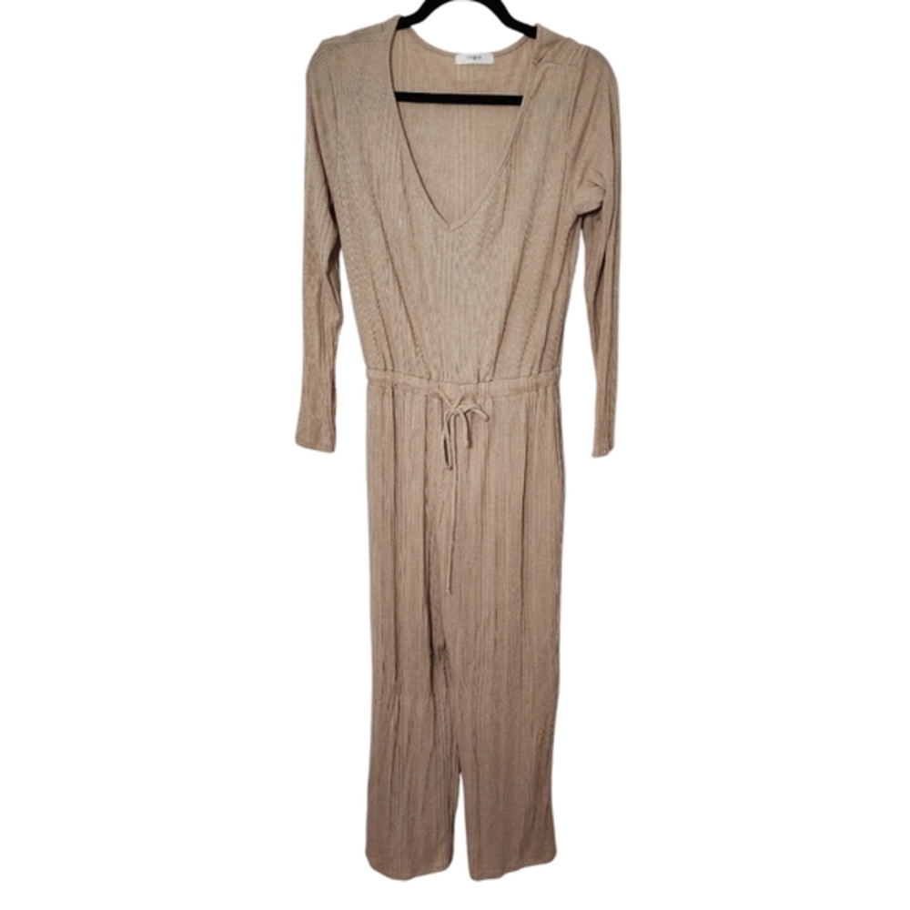 Cherish‎ tan vneck jumpsuit